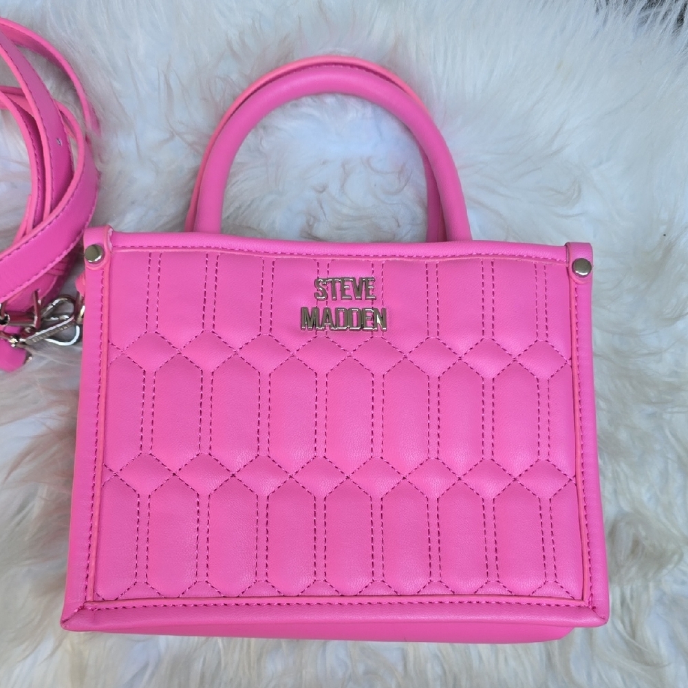 Steve Madden bniko quilted Small Satchel Crossbody Pink